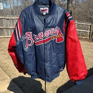 Vintage 90s Majestic Atlanta Braves  xl Baseball Jacket Diamond Collection Sewn